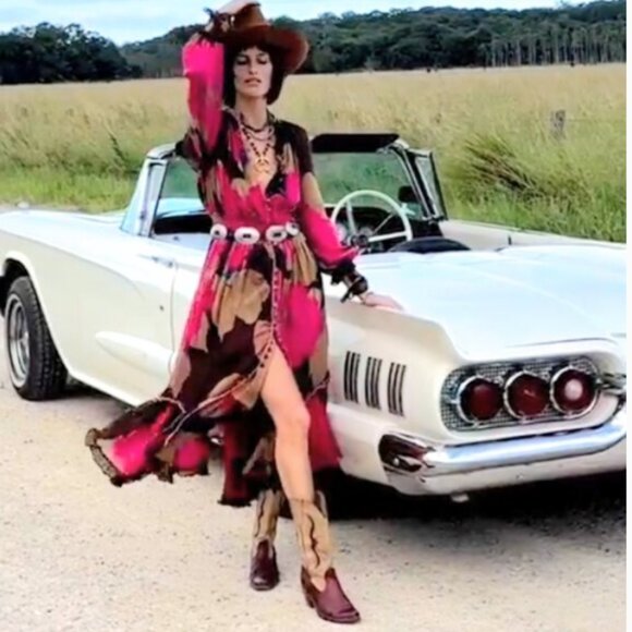 HOLD FOR bycaitlinleigh 🤎Chasing Unicorns Maxi duster dress XS-S - Picture 7 of 17